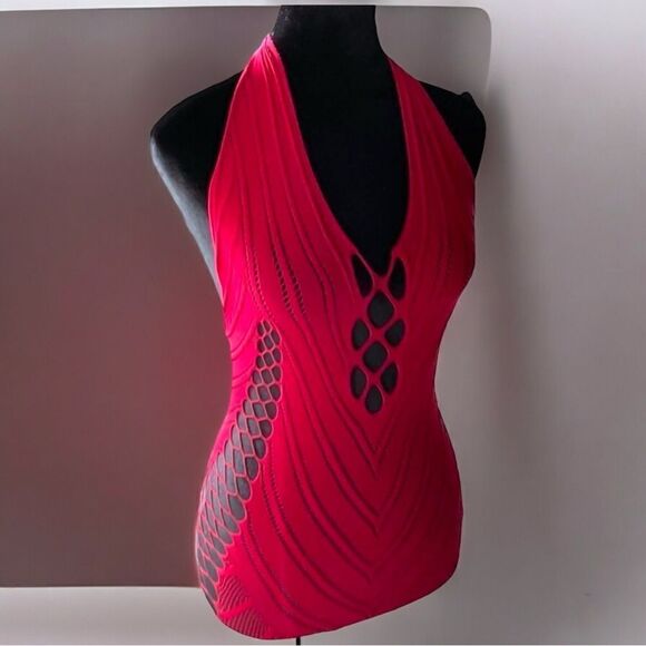 Mesh Halter Top l Hot Pink, Black, Burgundy l S/M l New - Picture 8 of 8